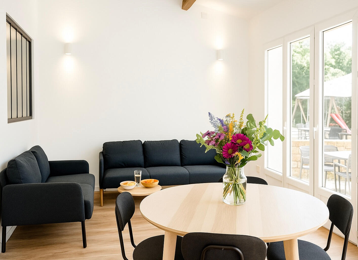 Luxury gîte Le Vélo Rouge & Gîte Le Vélo Bleu at Le Petit Domaine in South West France with stone house, private terrace, vegetable garden, kids swimming pool, free parking & air conditioning.